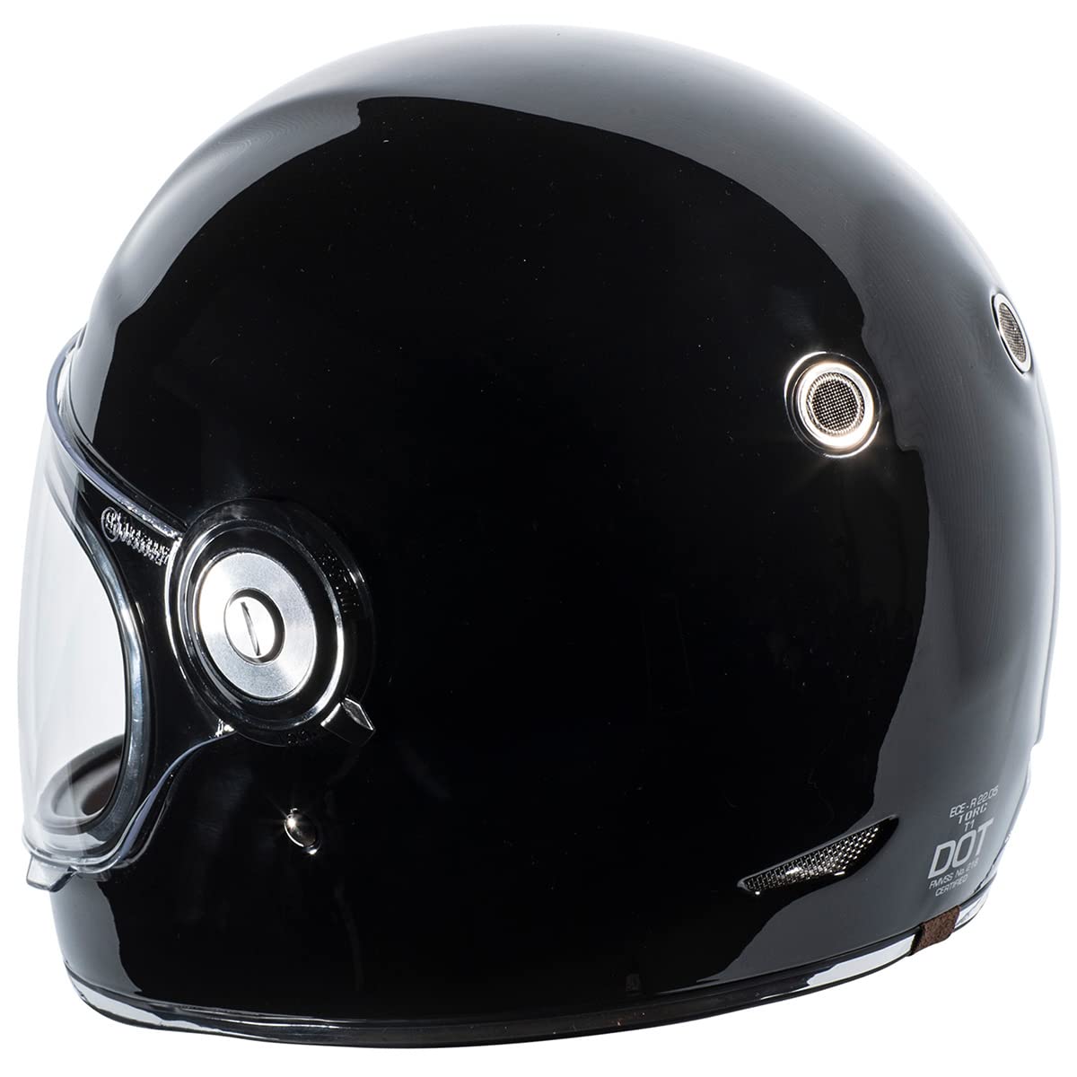 Torc T1 Unisex-Adult Retro Full Face Motorcycle Helmet (Gloss Black, X-Small)