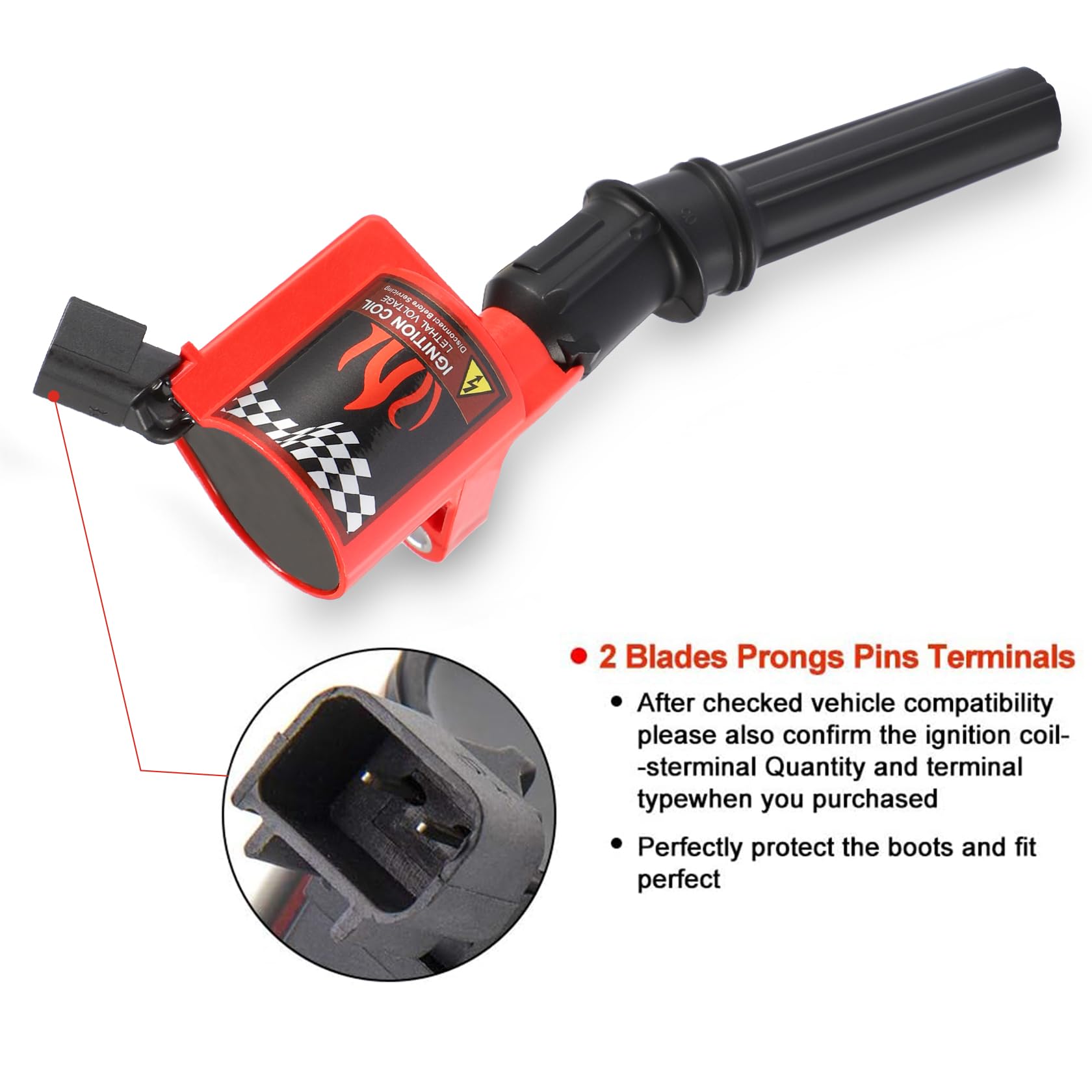 Dg508 Ignition Coil Pack Engine Replacement Parts Curved Boot For Ford E150 E250 E550 F150 F250 F550 4.6L 5.4L 6.8L V8 V10 Linco