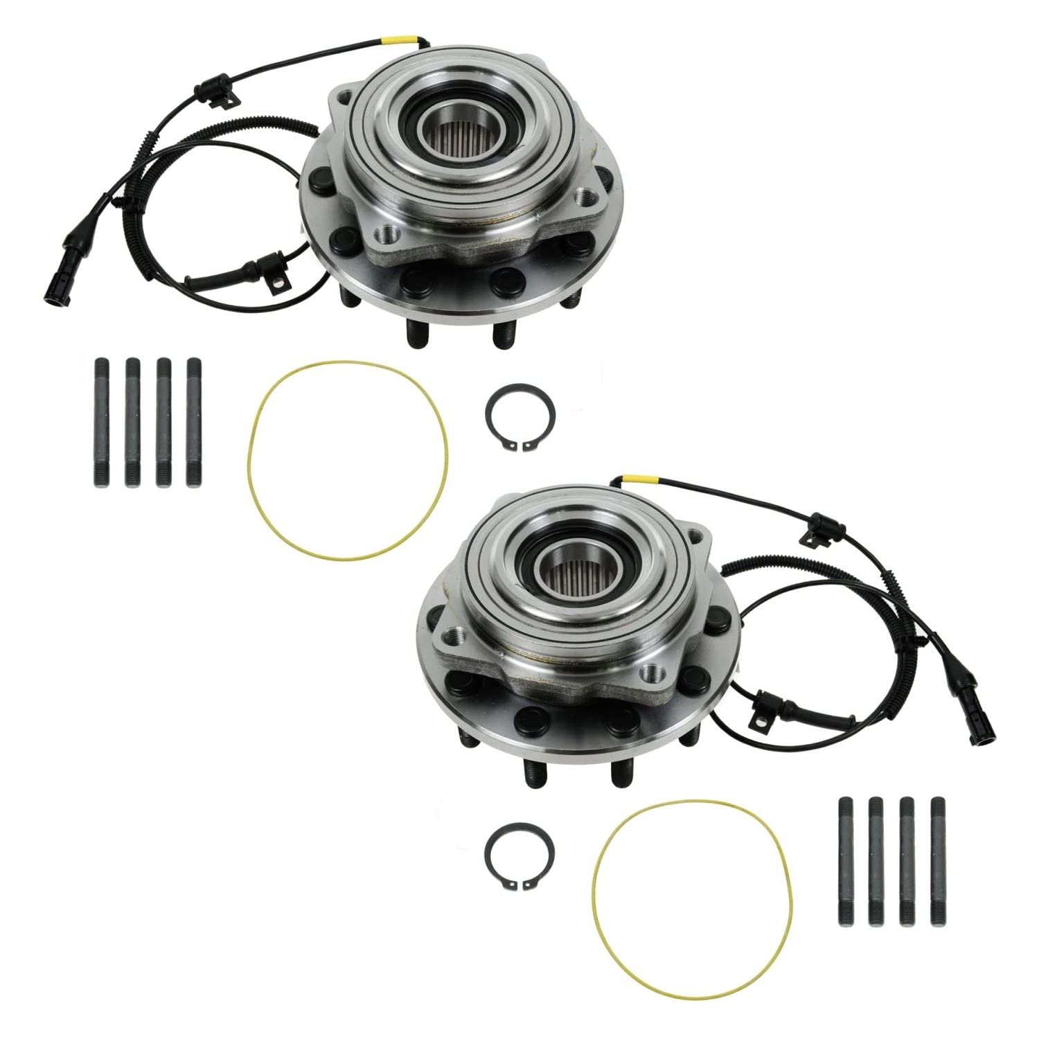 Trq Front Wheel Hub Bearings Assembly Set Compatible With 2005-2010 Ford F-450 Super Duty F-550 Super Duty