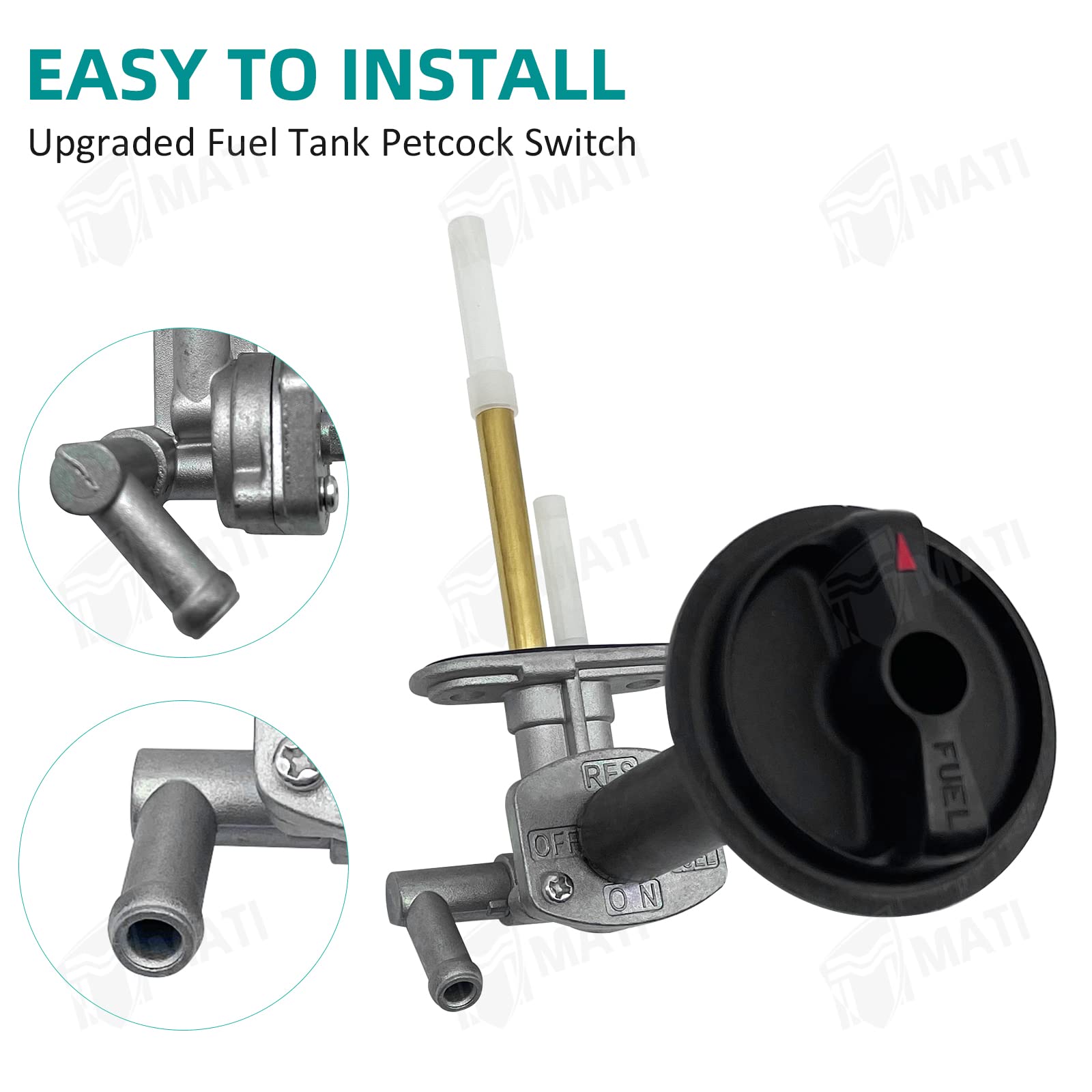 M MATI Fuel Tank Switch Valve with Lever Assy Replacement for Kawasaki Prairie 400 KVF400 1999-2002 51023-1254 92077-109, Fuel P