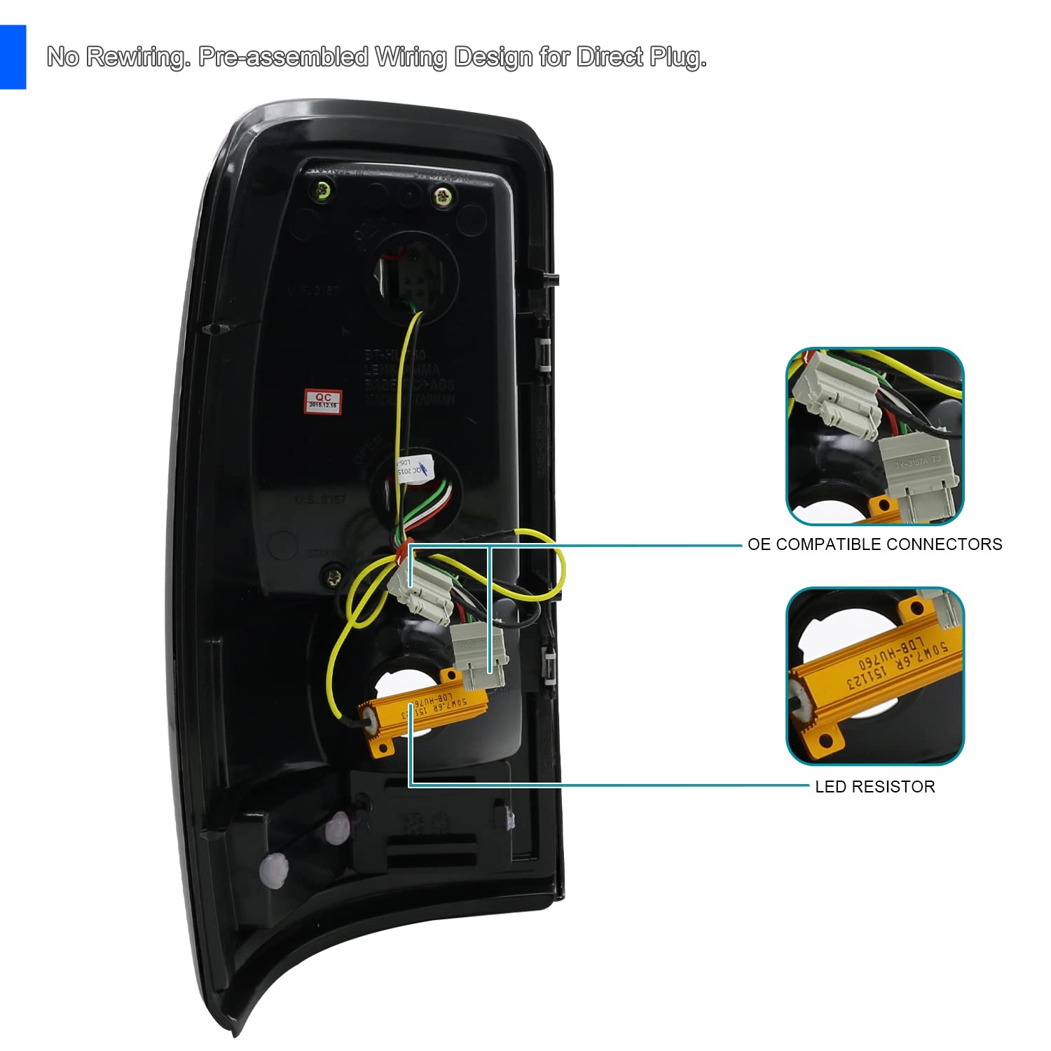 Spec-D Tuning Smoke Lens LED Tail Lights Compatible with 2000-2006 Chevy/GMC Suburban Models, 2000-2006 Chevy Tahoe Models, 2000-2006 GMC Yukon/Yukon Denali XL Models, Left + Right Pair Assembly