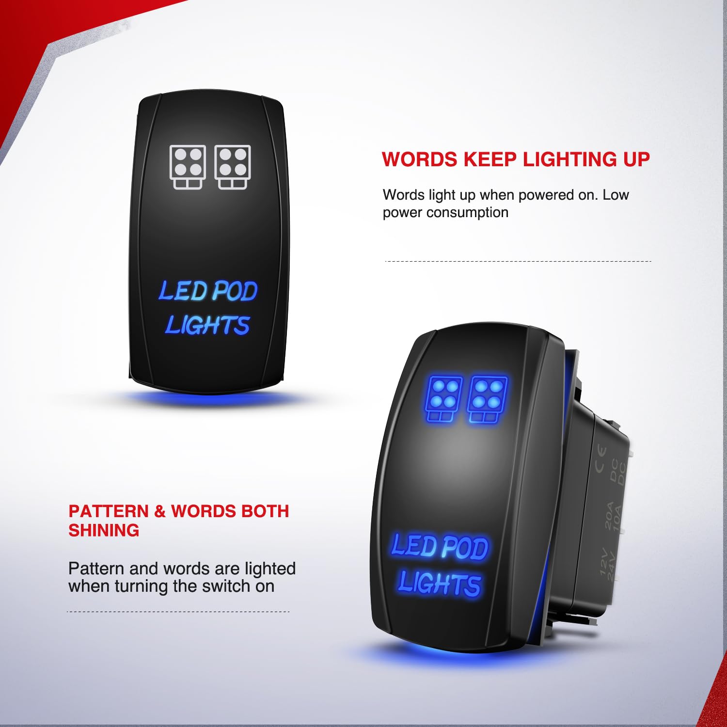 Nilight 16Awg Led Pod Lights Wiring Harness Kit 12V On Off 5Pin Rocker Switch Laser Waterproof Toggle Power Relay Blade Fuse For