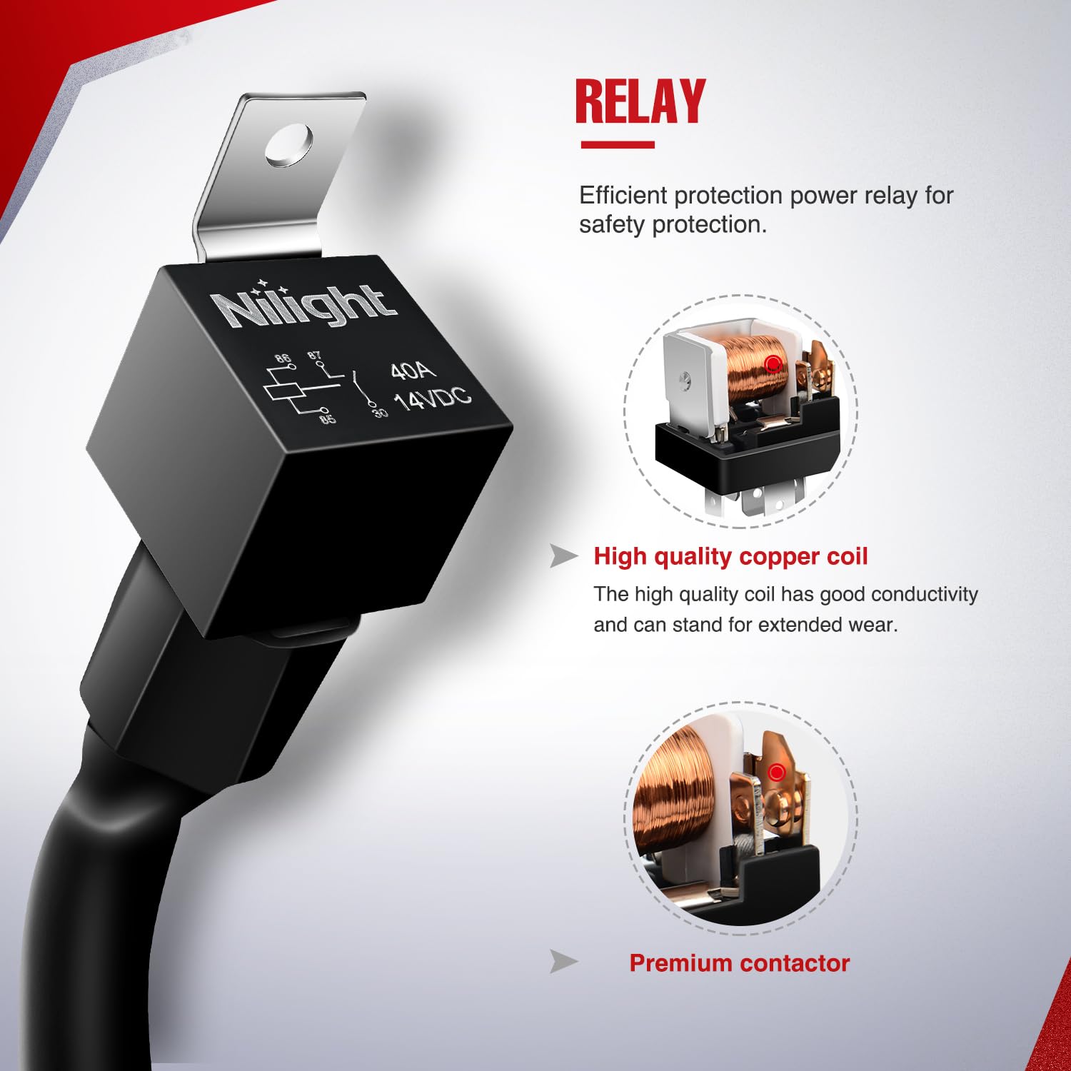 Nilight Wiring Harness Kit Nylon 12 Awg 1 Lead 12 V On Off Switch Power Relay Blade Fuse For Led Light Bar Off Road Lights On Ca