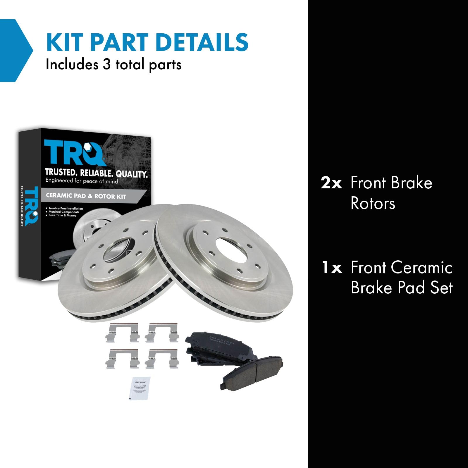 Trq Front Brake Pad & Rotor Kit Brake Pads Brake Rotor Ceramic Compatible With 2006-2007 Infiniti Qx56 Nissan Armada