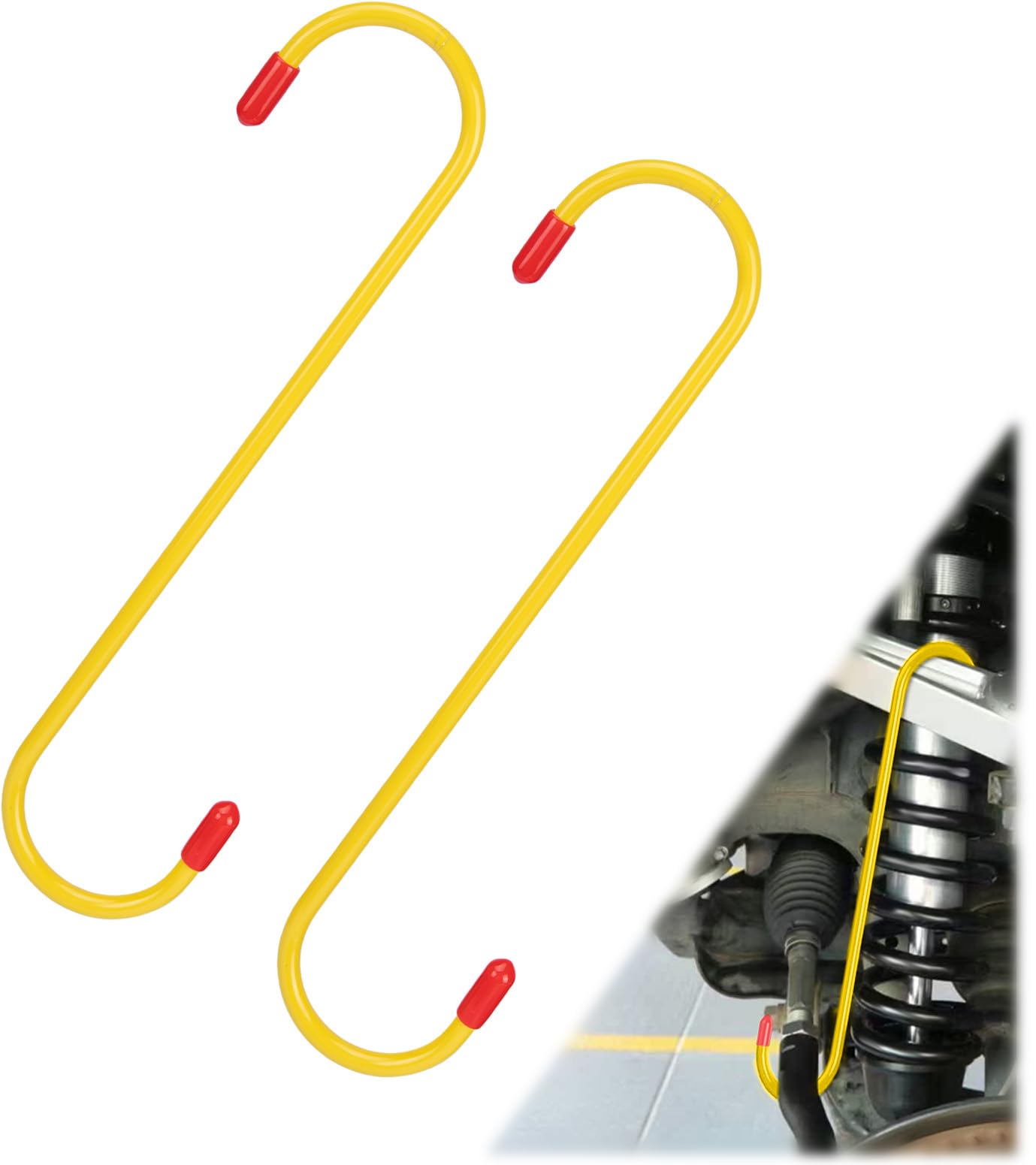 2PCS Brake Caliper Hanger Caliper Hangers Hooks with Rubber Tips, Durable Steel, Rust-Proof Automotive Tools for Braking, Axle, 