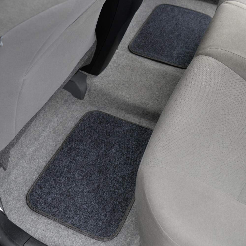 Bdk Premium 4Pc Set Of Carpet Car Floor Mats With Vinyl Safety Heel Pad For Car, Truck, Suv, Coupe Sedan, Dark Gray (Mt-100-Dg)