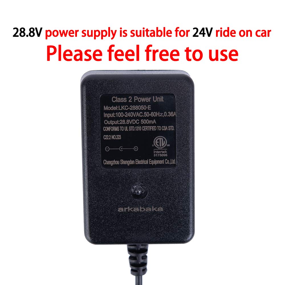 24V Charger For Ride On Toys, 24 Volt Battery Charger For Ride On Car Suv Car Ride-Ons Accessories