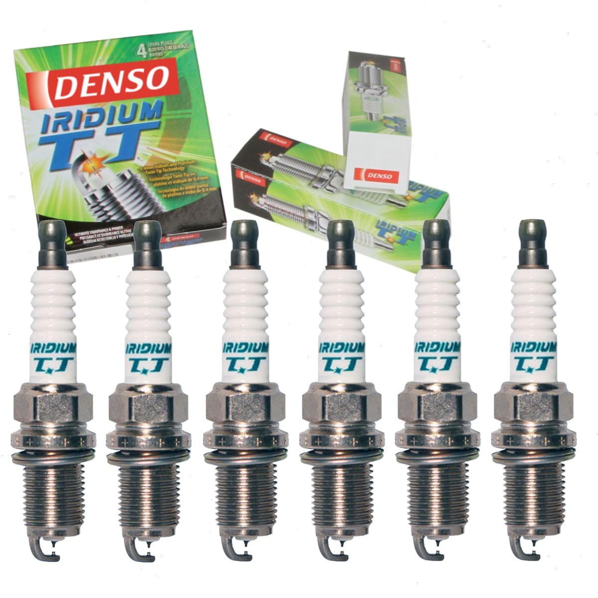 6 pc DENSO Iridium TT Spark Plugs compatible with Toyota Tacoma 3.4L V6 1995-2004