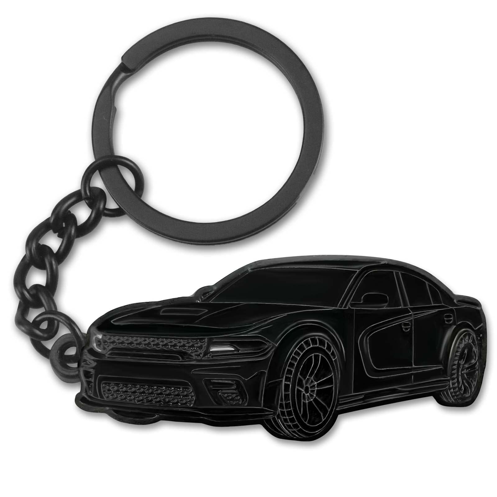 Glahorse For Dodge Challenger Dakota Charger Srt Avenger Durango Caravan Keychain，For Dodge Charger Accessories 2015-2022 (Pure Black)