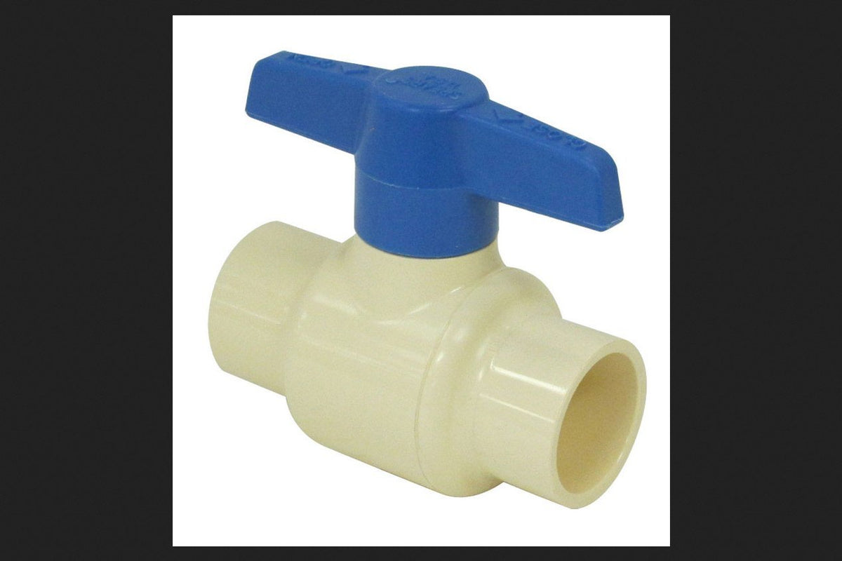 King Brothers Inc. CBV-1000-S 1-Inch Solvent PXL CPVC Ball Valve, Tan