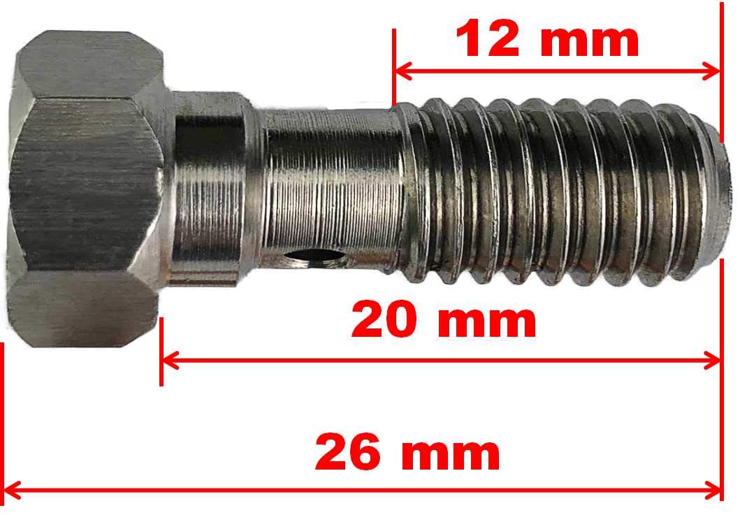 Stainless Steel M10X1.25 Banjo Bolts Brake Line Fittings Adapter M10 Metric Thread Single Banjo Bolt Universal