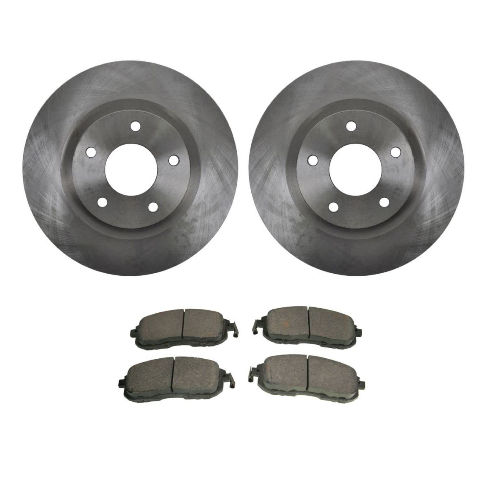 Trq Front Brake Pad & Rotor Kit Brake Pads Brake Rotor Ceramic Compatible With 2007-2012 Nissan Sentra
