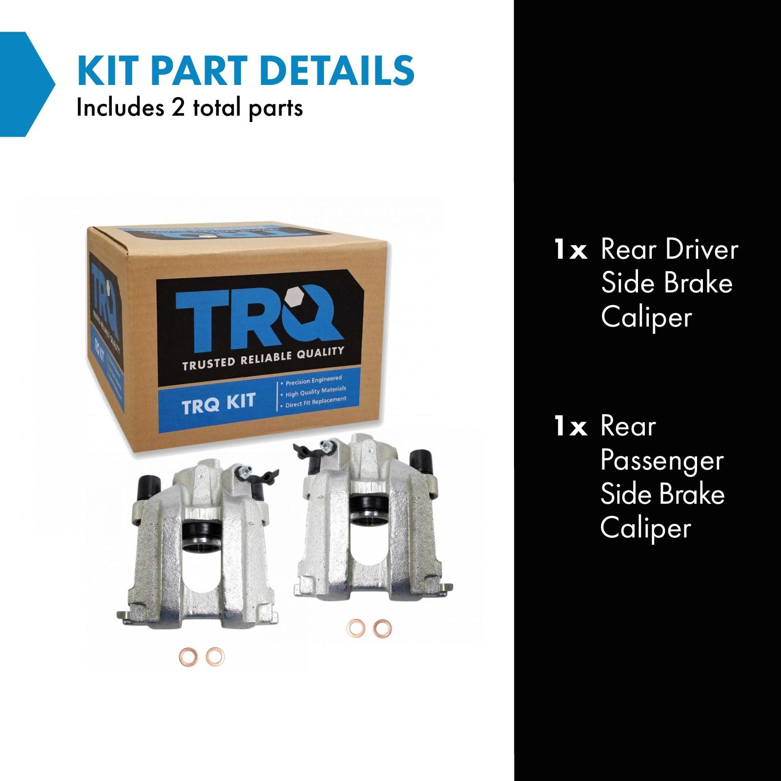 Trq Rear Brake Caliper Set Compatible With 2005-2008 Ford Escape Mazda Tribute Mercury Mariner