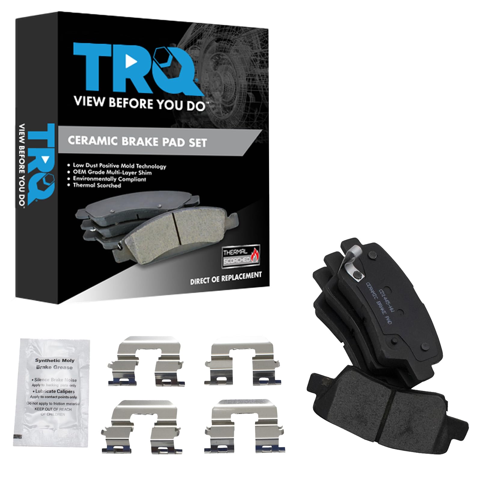 TRQ Rear Posi Ceramic Brake Pad Kit Set for Hyundai Sonata Kia Optima