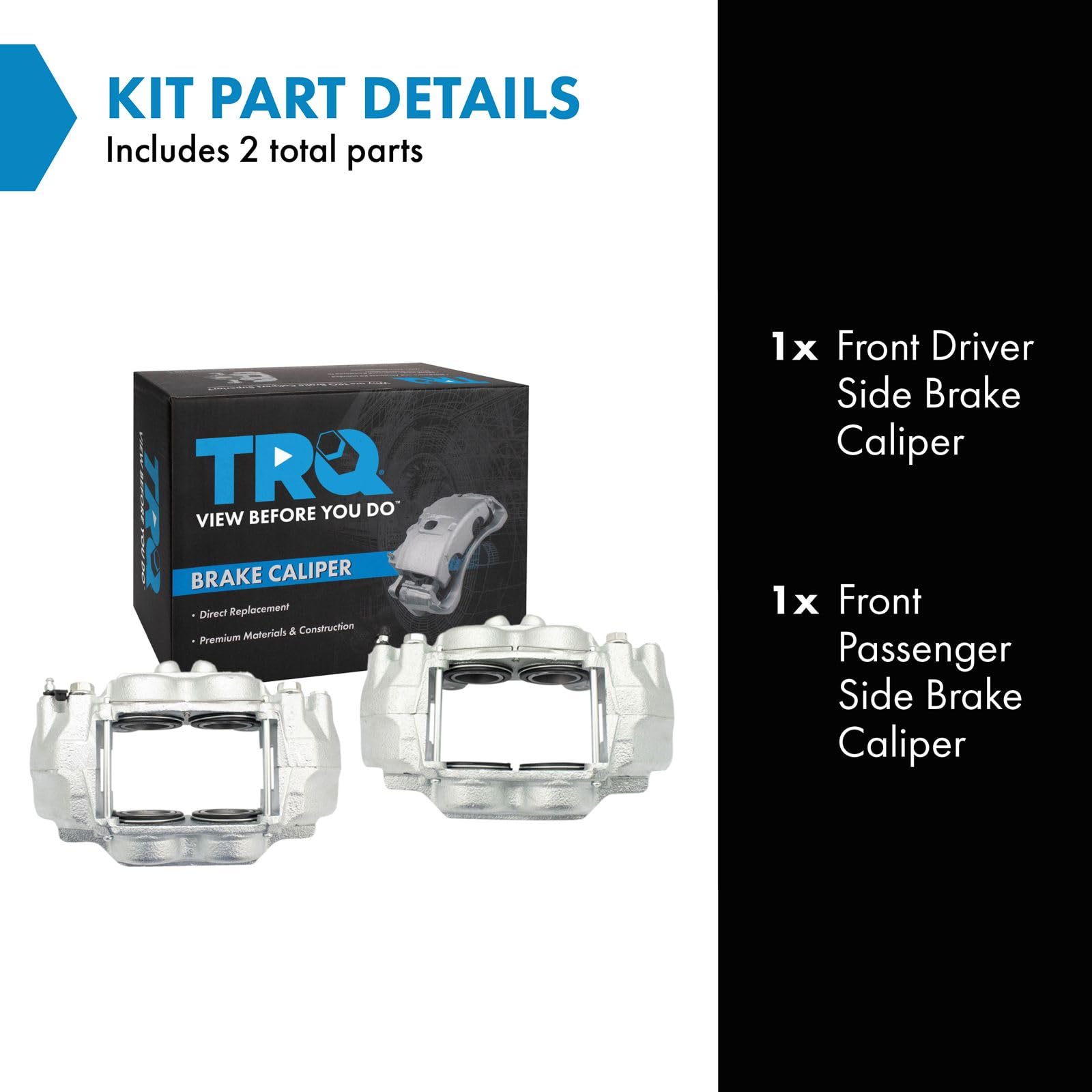 Trq Front Brake Caliper Set Compatible With 2010-2022 Lexus Gx460 2010-2015 Toyota 4Runner