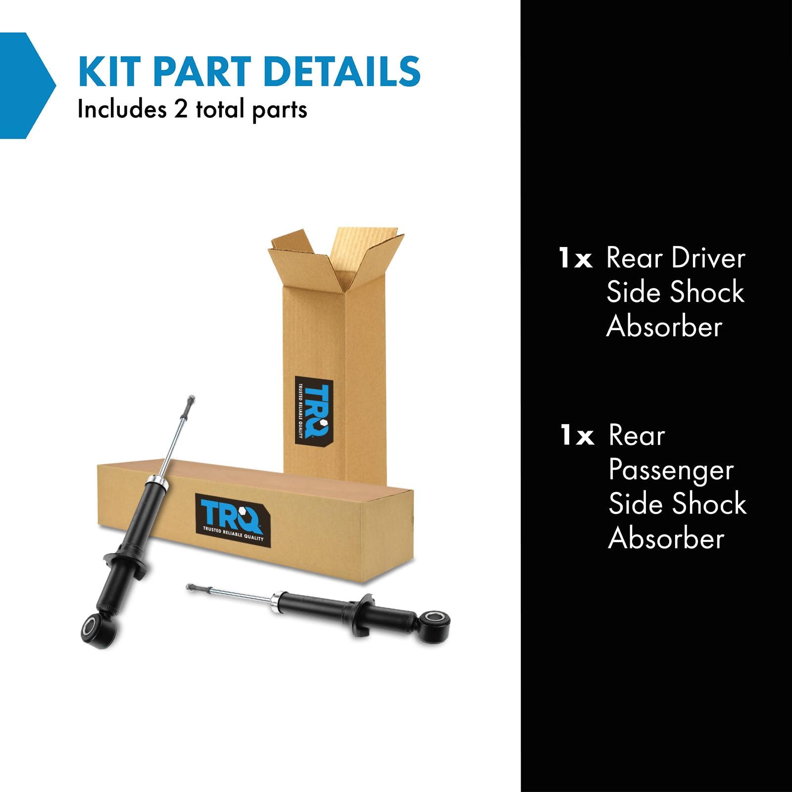 Trq Rear Shock Absorber Set Compatible With 2004-2009 Toyota Prius