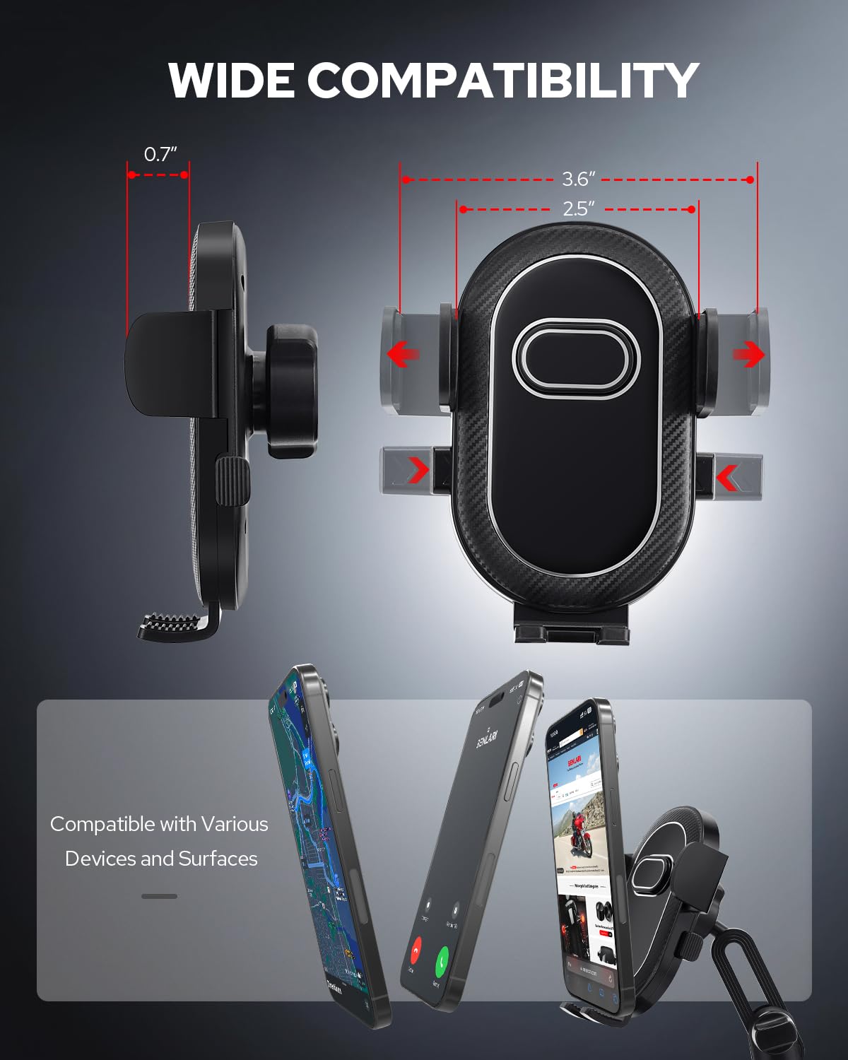 Benlari Upgraded Car Phone Holder - 2 in 1 Adjustable Cup Holder Expander Support 360 Degree Rotation - Car Cup Holder Phone Mou