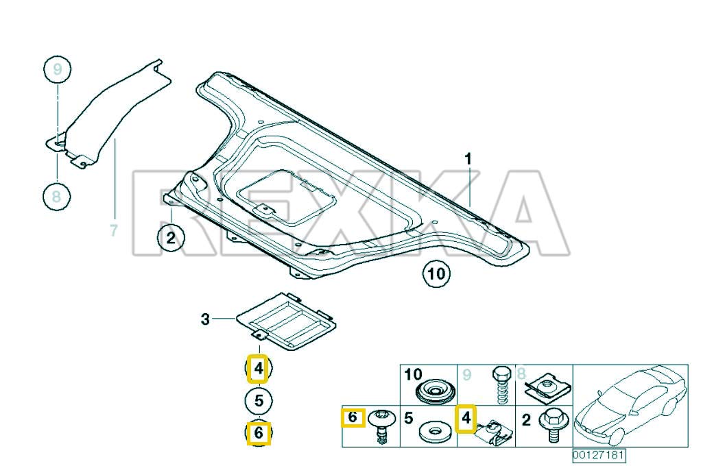 Rexka 10 Sets Engine Splash Guard Belly Pan Fender Liner Screw U Nut For Bmw E46 X5 E70 X6 E71 Mini R50 R53 R56 R55 R57