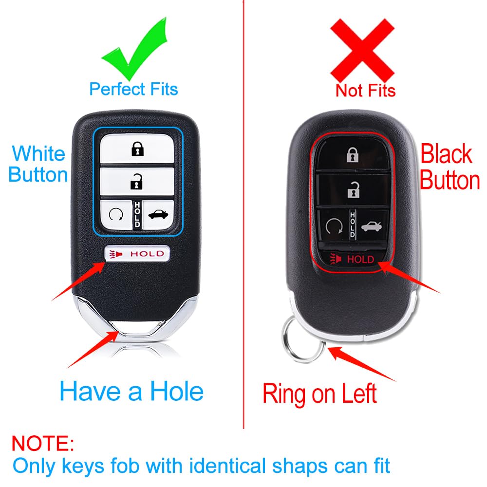 Cacacar For 2016-2022 Honda Key Fob Cover, Premium Soft Tpu Full Protection Key Fob Case For Accord Civic Crv Pilot Ridgeline Pa