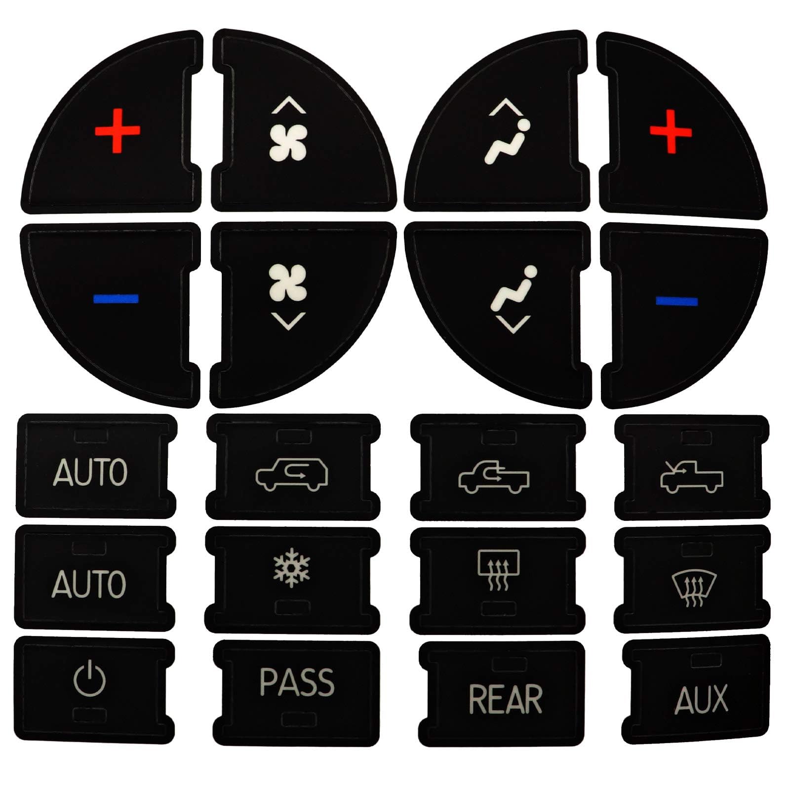 Secosautoparts Ac Panel Decals & Radio Button Repair Decal Set Ac Controls Ac Dash Button Sticker Repair Kit Compatible With Gmc Compatible With Chevy Silverado Compatible With Buick Dash Accent