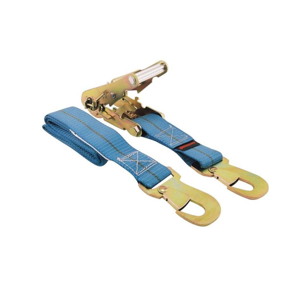 Erickson 58503 Blue 2'' x 7' Car Tie-Down Strap with Snap Closure Hooks