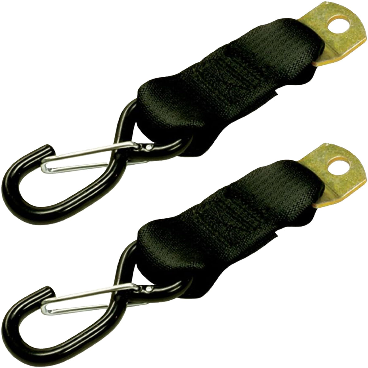 Cargobuckle F14086 S-Hook Adapter Strap For Tie-Downs (2-Pack, Black)