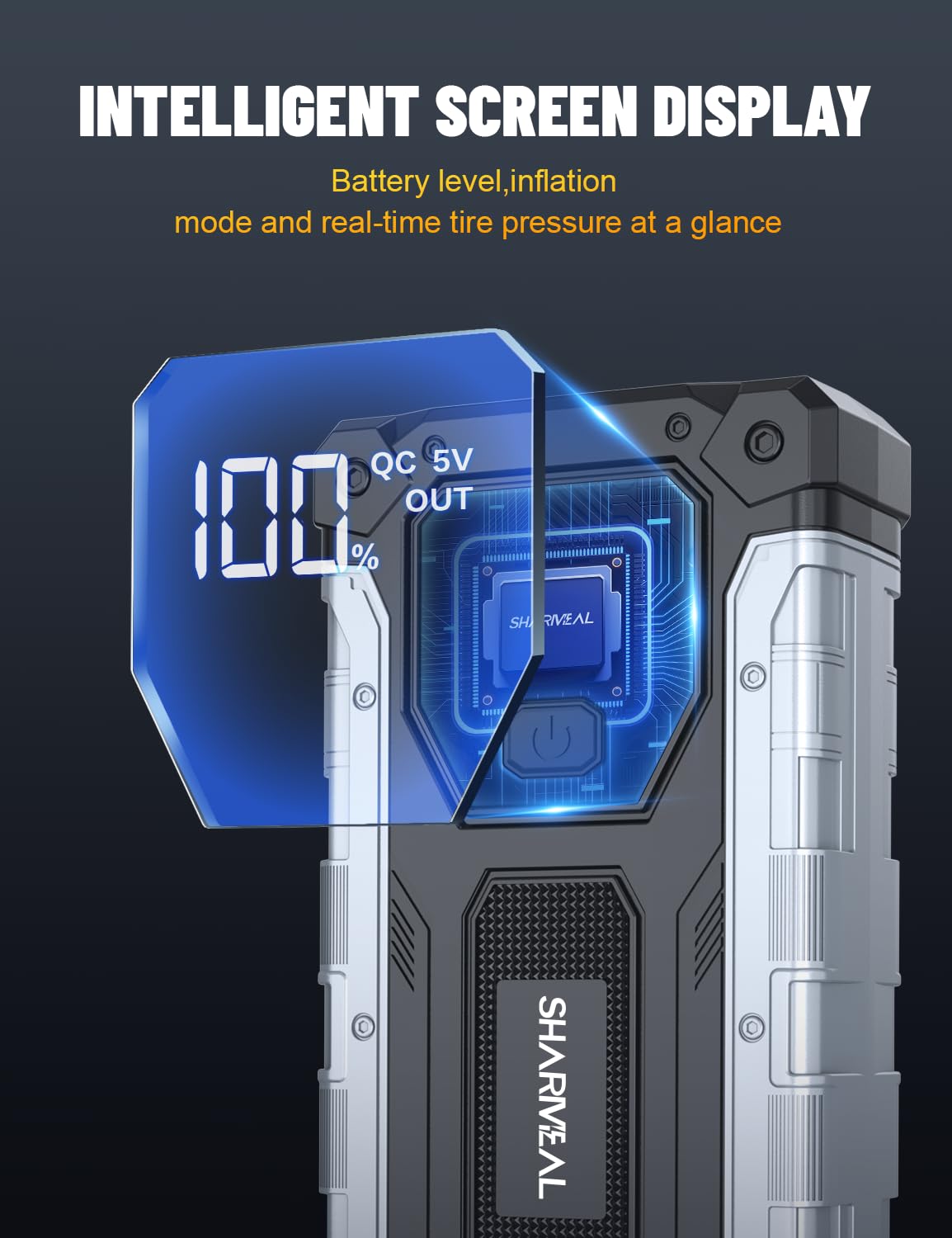 Sharmeal Car Jump Starter 4000A, Jump Starter Battery Pack For 10.0L Gas And 8.0L Diesel, 12V Portable Jump Box With Led Light