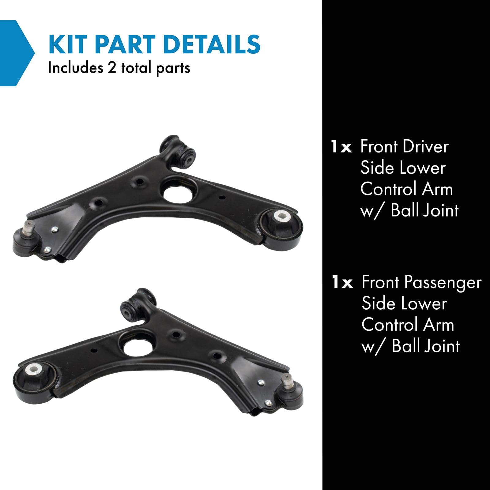 Trq Front Lower Control Arm With Ball Joint Set Compatible With 2015-2022 Ram Promaster City
