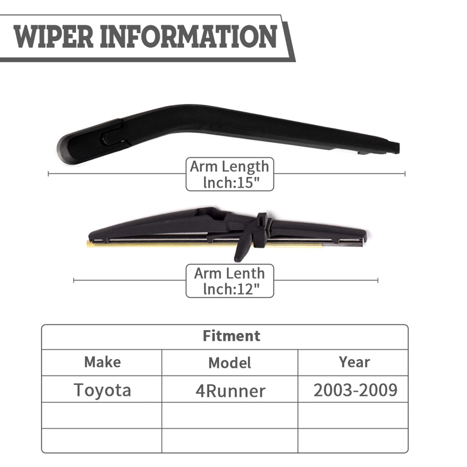 Rear Wiper Arm Blade Nut Set Replacement For Toyota 4Runner 2003-2009,Rear Wiper Cover Accessories Assembly, Wiper Cap Set For Back Windshield Window 852413531