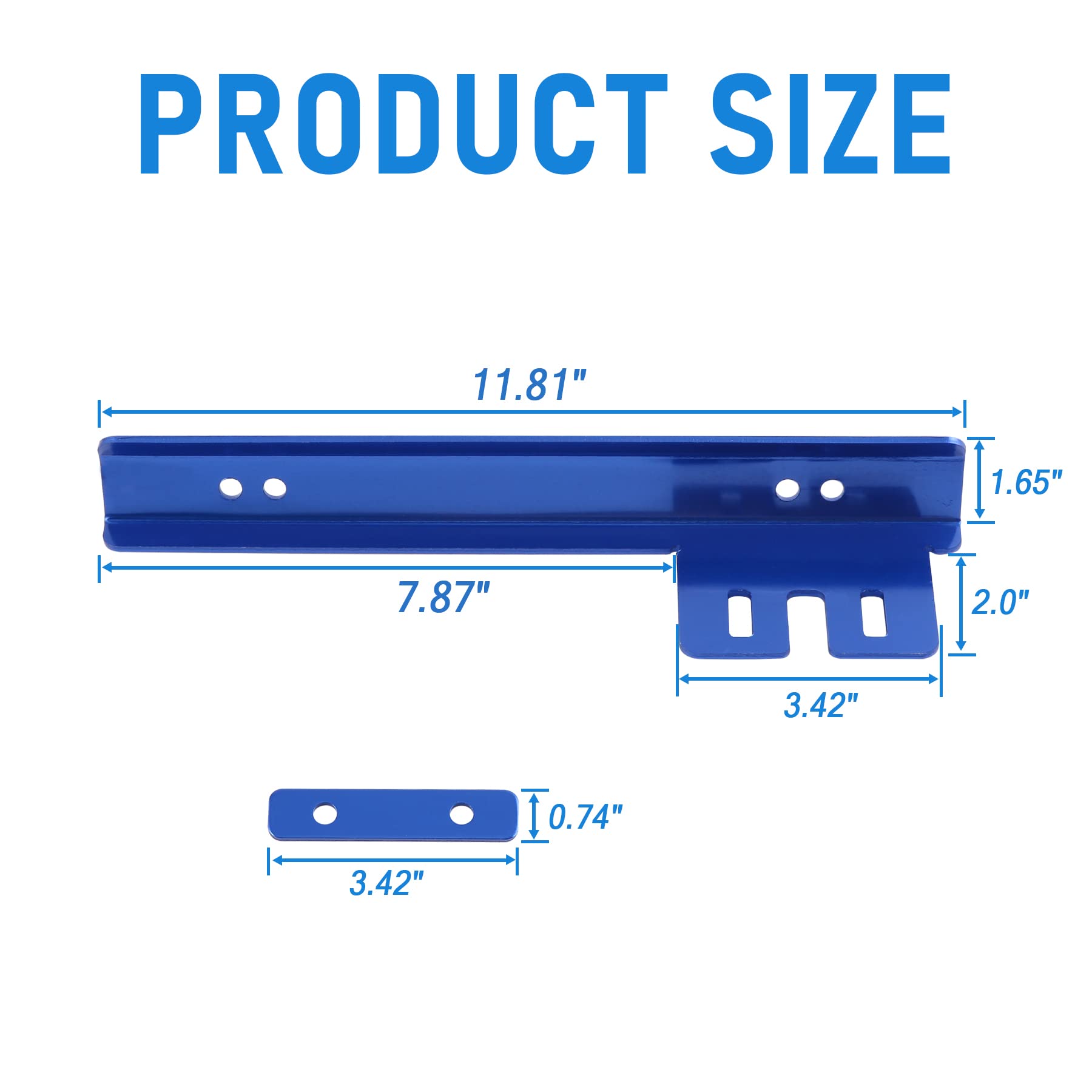 Jdmspeed Universal Blue Front Bumper License Plate Mount Bracket Relocator Holder Bar