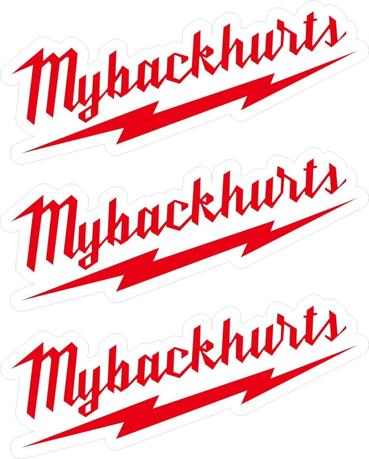 3Pcs My Back Hurts Funny Builder Electrician Construction Welder Carpenter Sticker Decal - For Car, Laptop, Motorcycle Or Any Sm