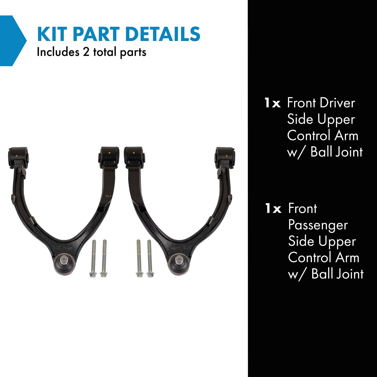 Trq Front Upper Control Arm With Ball Joint Set Compatible With 2017-2022 Tesla 3