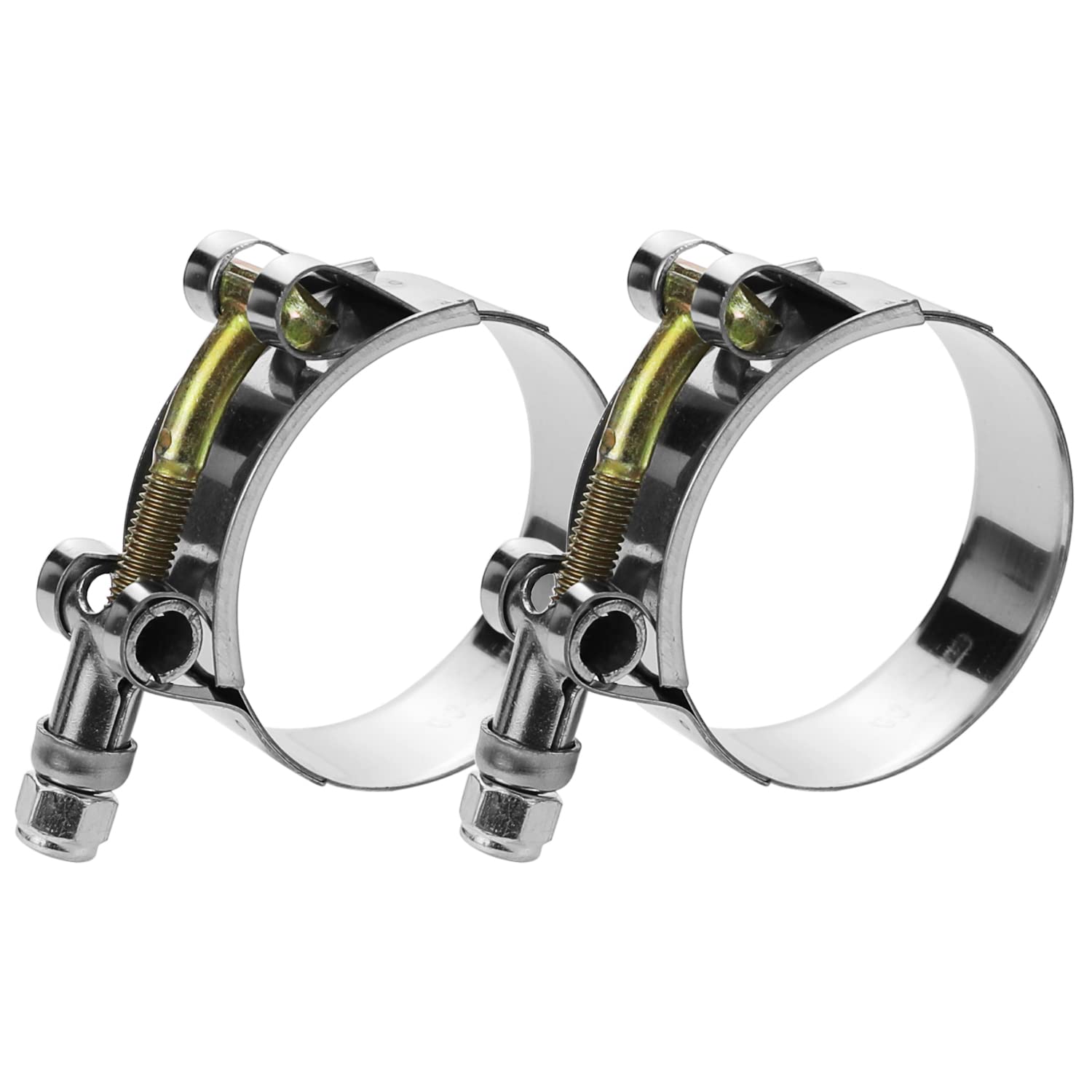 Wysiwyka 2 Pack 2.75 '' T-Bolt Hose Clamps, 304 Stainless Steel Turbo Intake Clamp, Working Range 77Mm-85Mm For 2.75 '' Hose Id