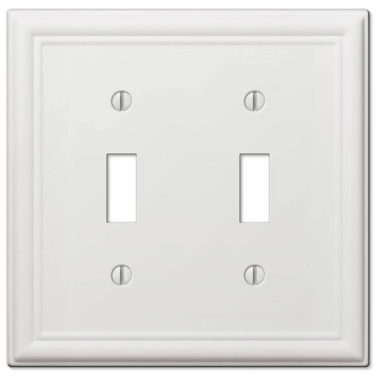 Amerelle 149TTW Chelsea Wallplate, 2 Toggle, Steel, White, 1-Pack