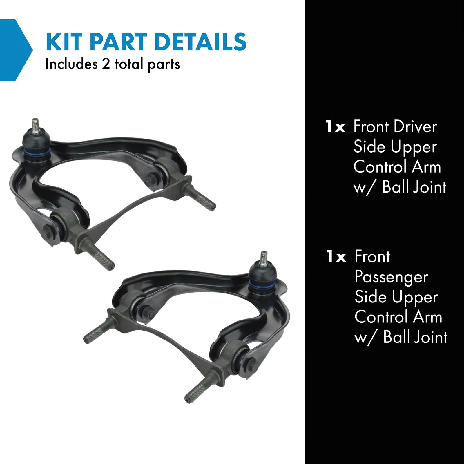 Trq Front Upper Control Arm With Ball Joint Set Compatible With 1994-2001 Acura Integra 1992-1995 Honda Civic 1993-1997 Civic De