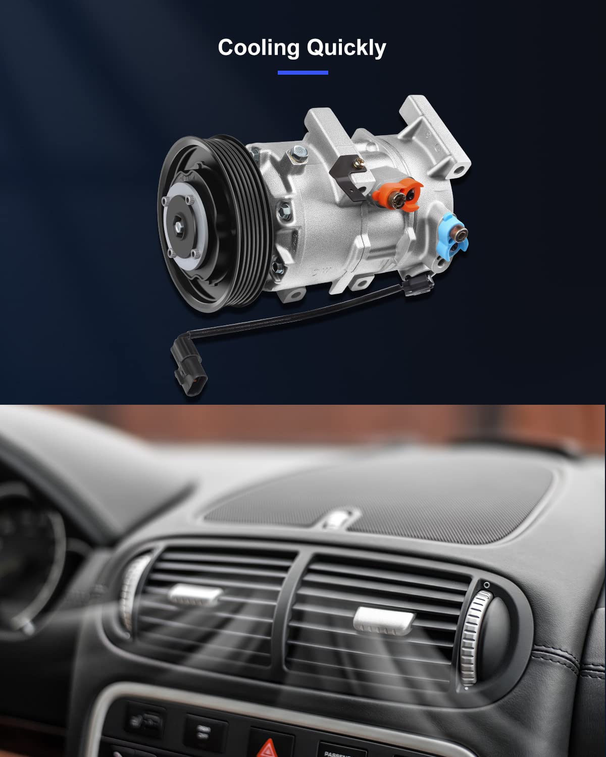 Eccpp Ac Compressor 2012-2017 Fit For Hyundai Accent 2012-2017 For Kia Rio 1.6L Air Conditioning Compressor