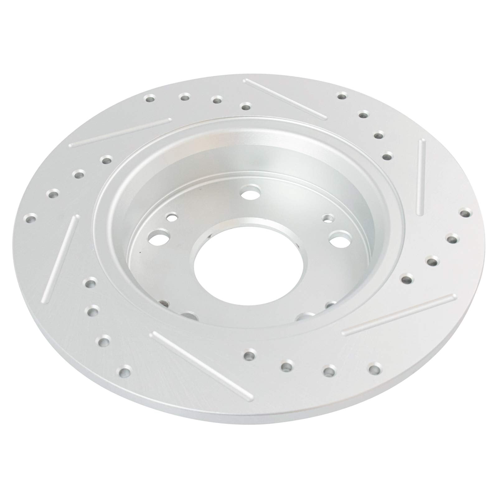 Trq Rear Brake Rotors Set Premium G-Coated 2 Piece Slotted X Drilled Driver & Passenger Side Compatible With 2013-2015 Acura Ilx