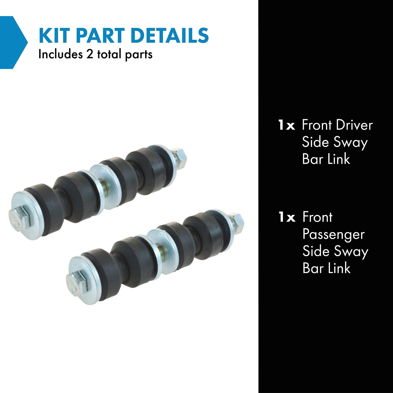 Trq Front Sway Bar Stabilizer Link Set Compatible With 2001-2010 Chrysler Pt Cruiser 2000-2005 Dodge Neon 2000-2001 Plymouth