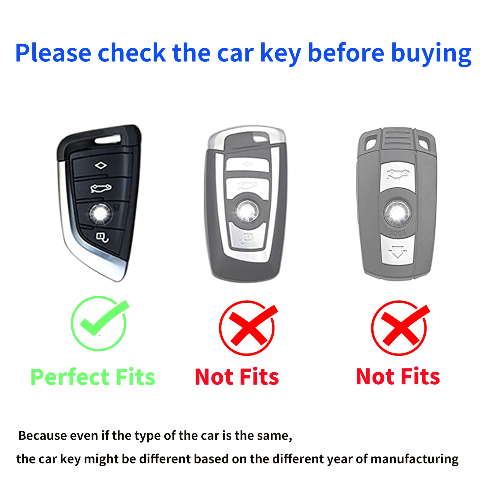 Lcxjmwkl For Bmw Key Fob Cover,Compatible With Bmw 2 5 6 7 Series X1 X2 X3 X5 X6 Smart Key Premium Soft Tpu Anti-Dust Full Protection