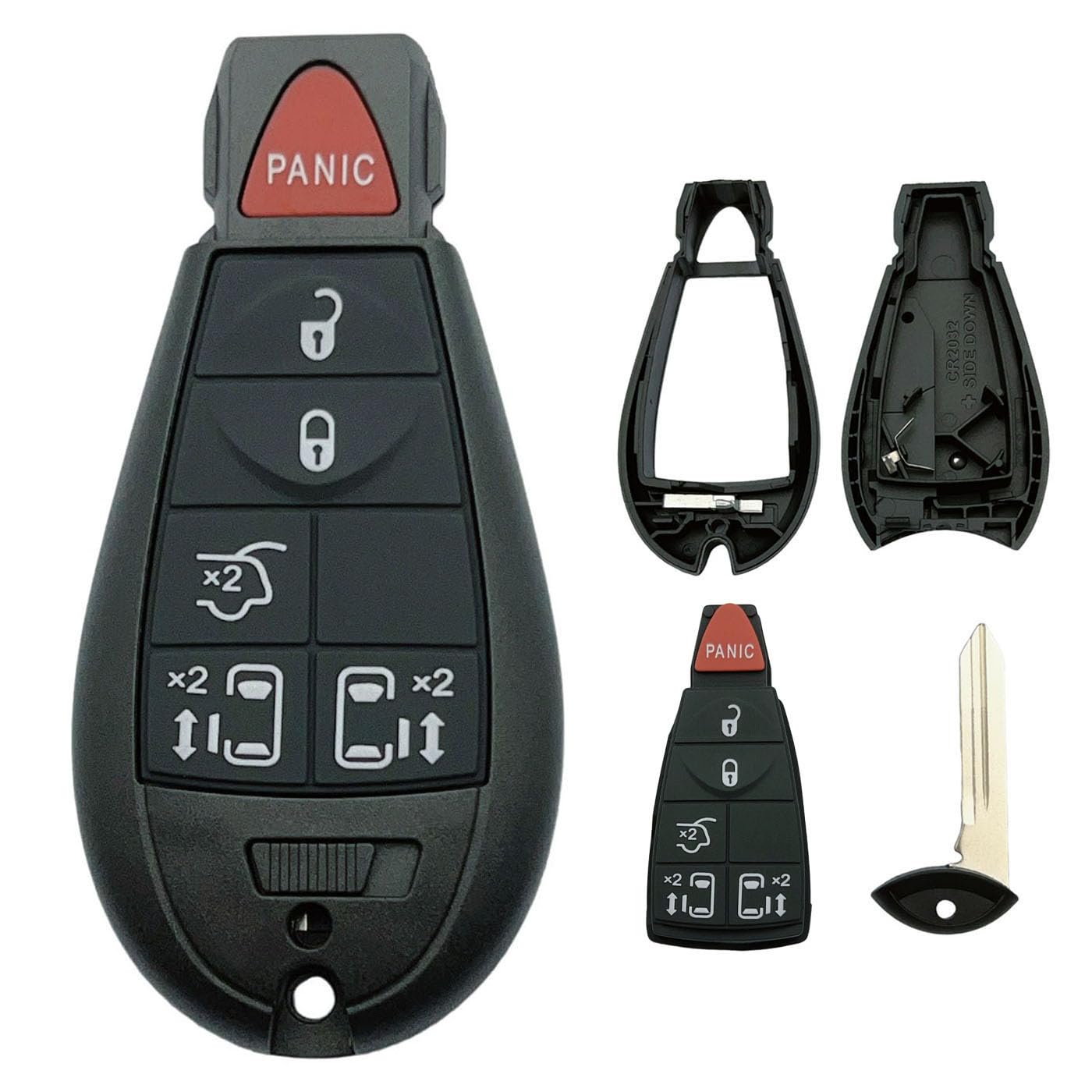 Replacement Key Fob Shell Case Fits for Chrysler Town Country Jeep Grand Cherokee Dodge Durango Grand Caravan Journey Ram 1500 2