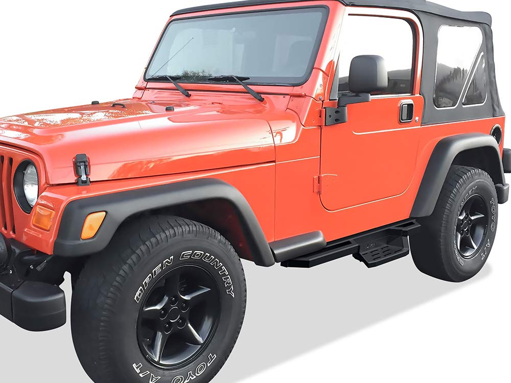 Aps Stainless Steel Pocket Steps Running Boards Side Bars Compatible With Jeep Wrangler 1987-2006