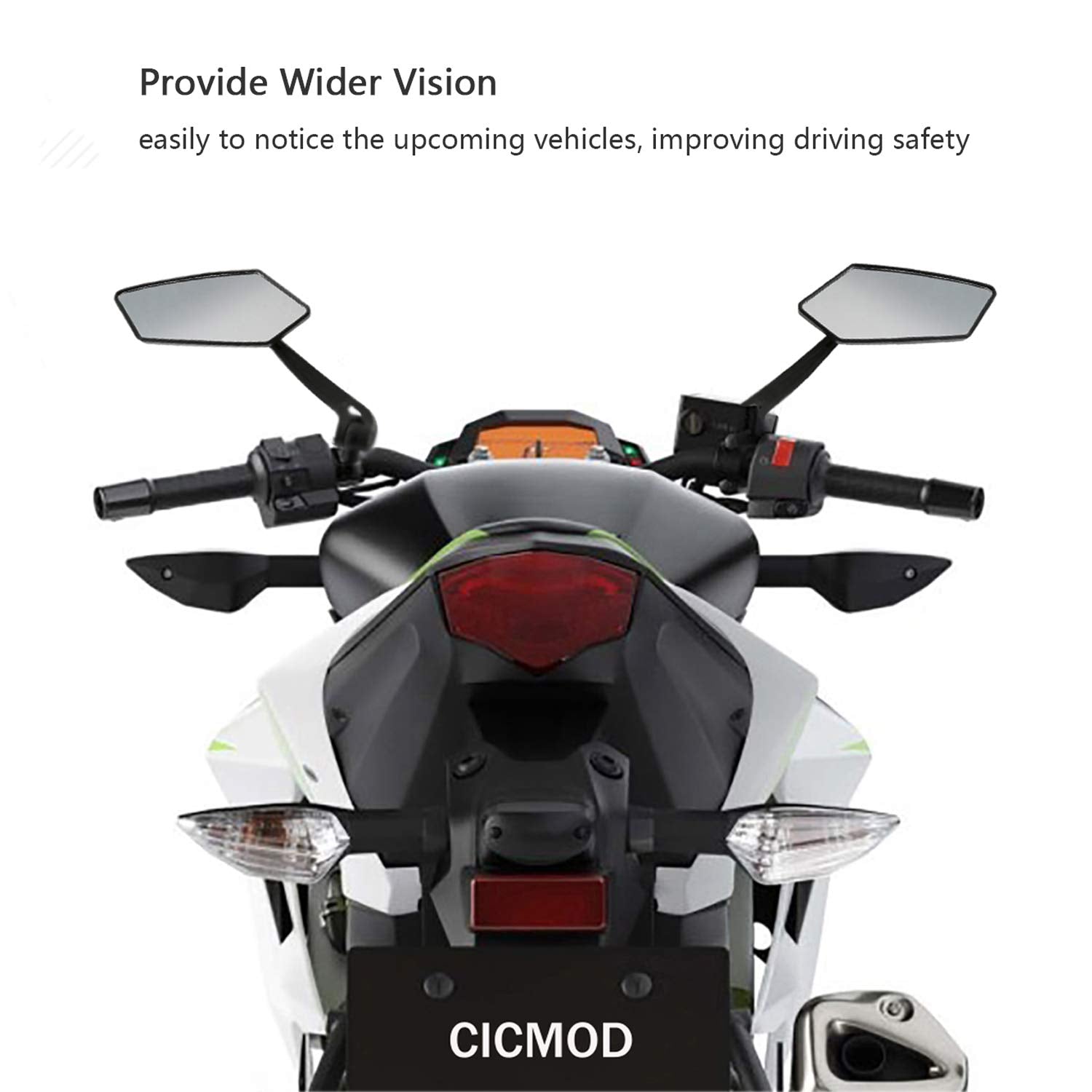 Osan Custom Universal Motorcycle Rearview Side Mirrors For Sports Bike Choppers Cruiser