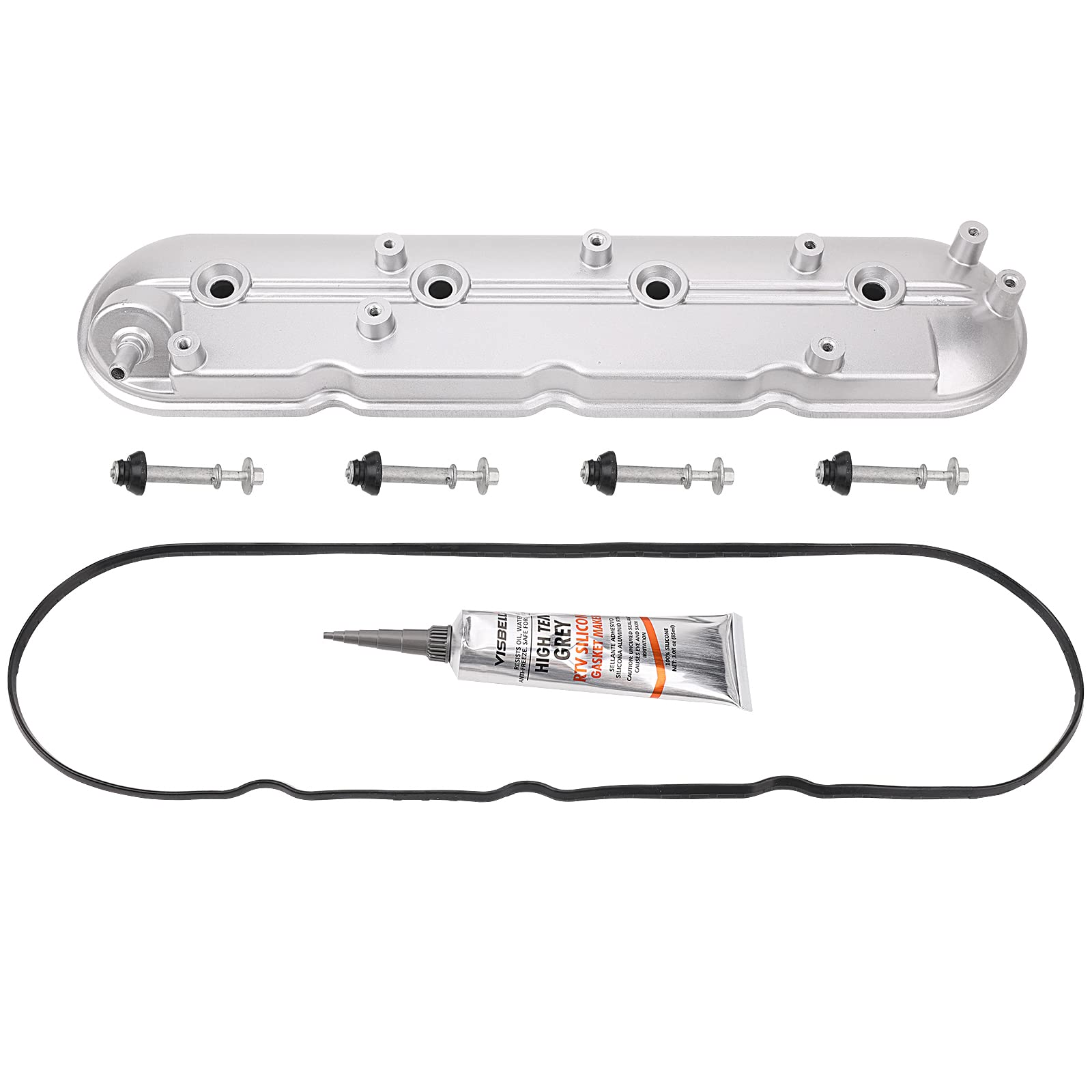 Valve Cover With Gaskets - Compatible With 1999-2010 4.8L, 5.3L, 5.7L, 6.0L, 6.2L Chevy Silverado, Suburban, Tahoe, Trailblazer,