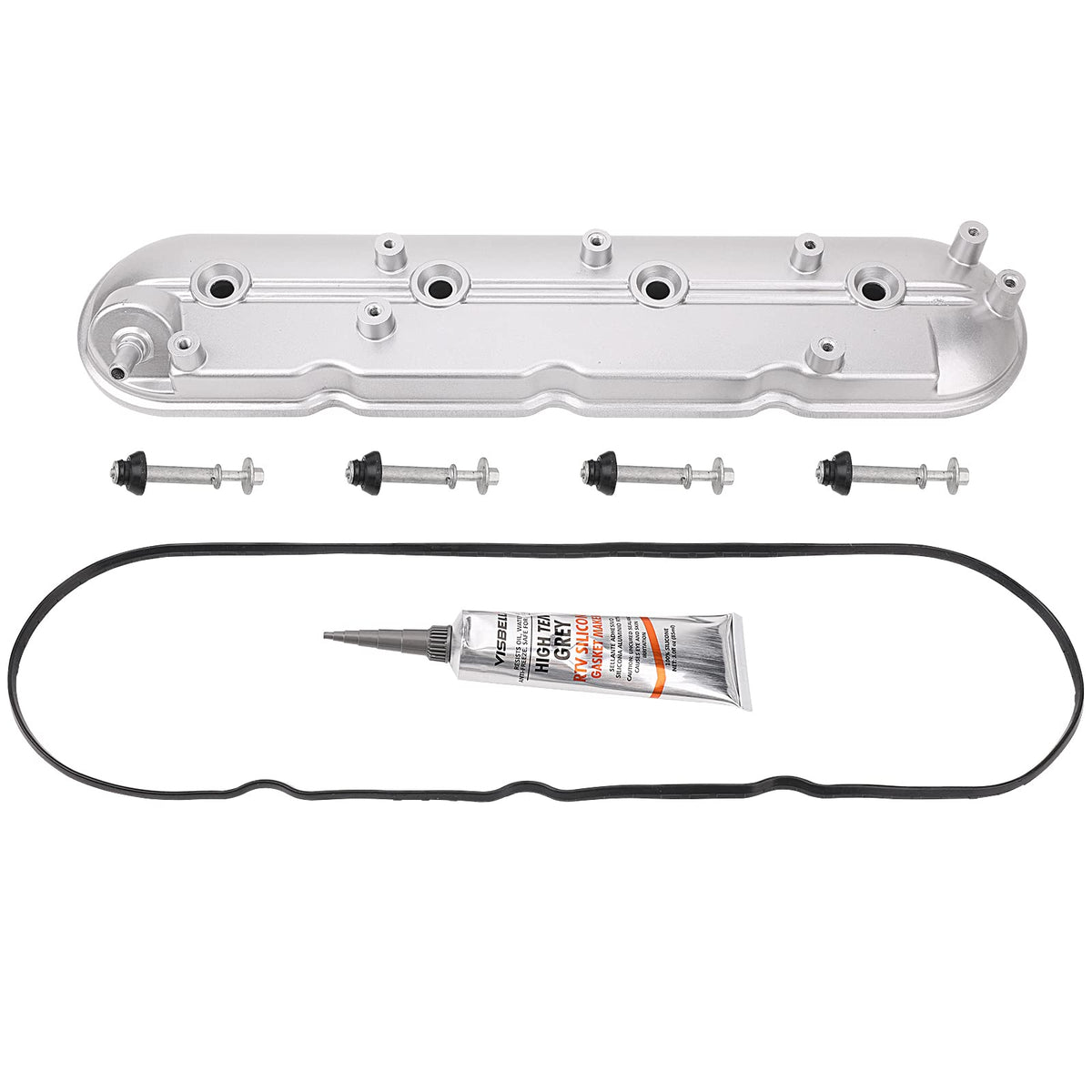 Valve Cover With Gaskets - Compatible With 1999-2010 4.8L, 5.3L, 5.7L, 6.0L, 6.2L Chevy Silverado, Suburban, Tahoe, Trailblazer,