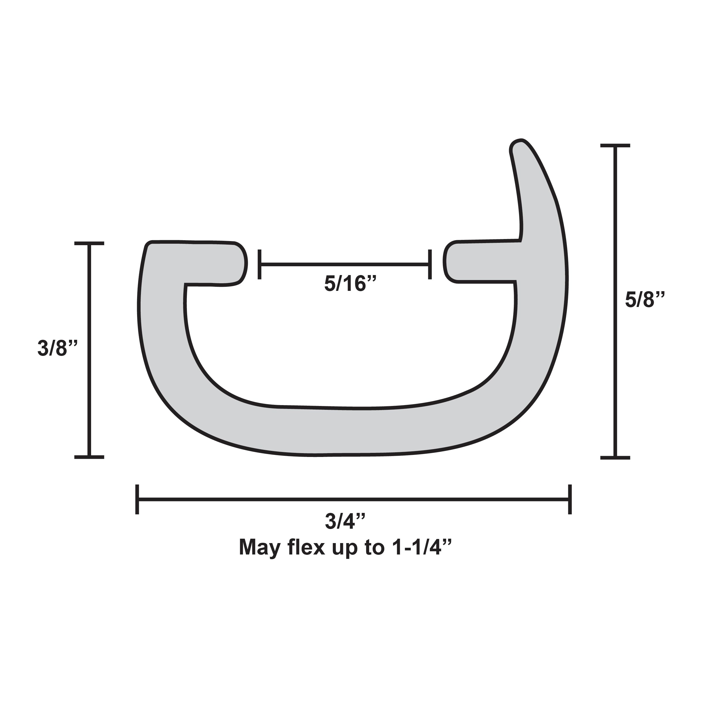 Automotive Authority RV Marine Camper Trim Molding, 3/4" x 25' Flexible Vinyl, Black, Model CC34x