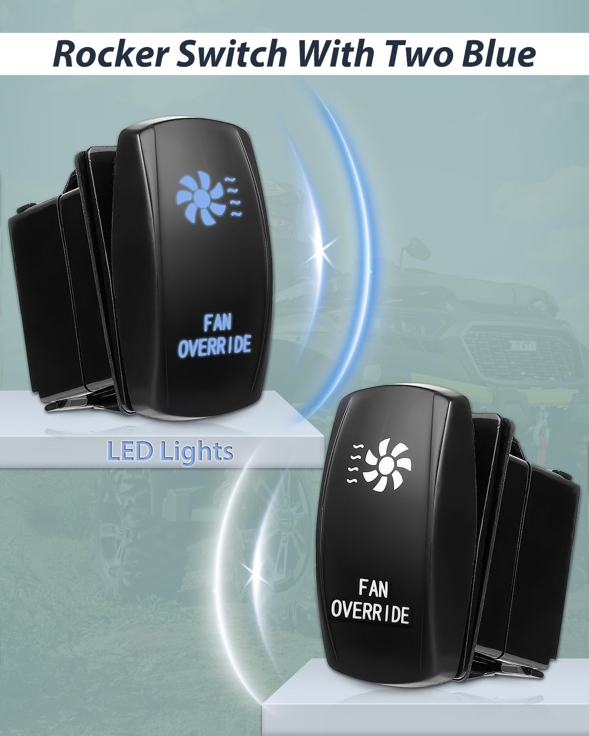 Goottan Atv Utv Fan Override Switch Kit Led Rocker Switch For Engine Cooling Fits For Polaris Rzr Ranger 800 900 Xp 1000 Can Am X3 Maverick Defender Commander