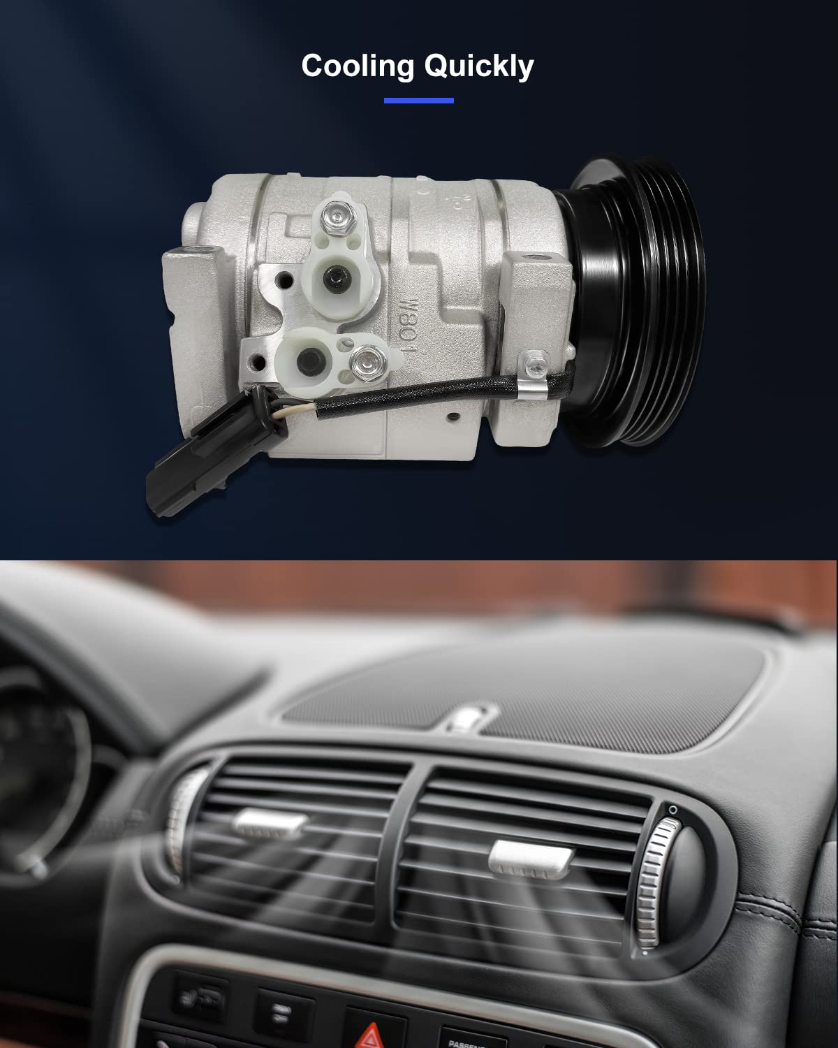 Eccpp Ac Compressor 2001-2010 Fit For Chrysler Pt Cruiser 2.4L 2003-2005 For Dodge Neon For Dodge Sx 2.0 2.4L Ac Compressor With