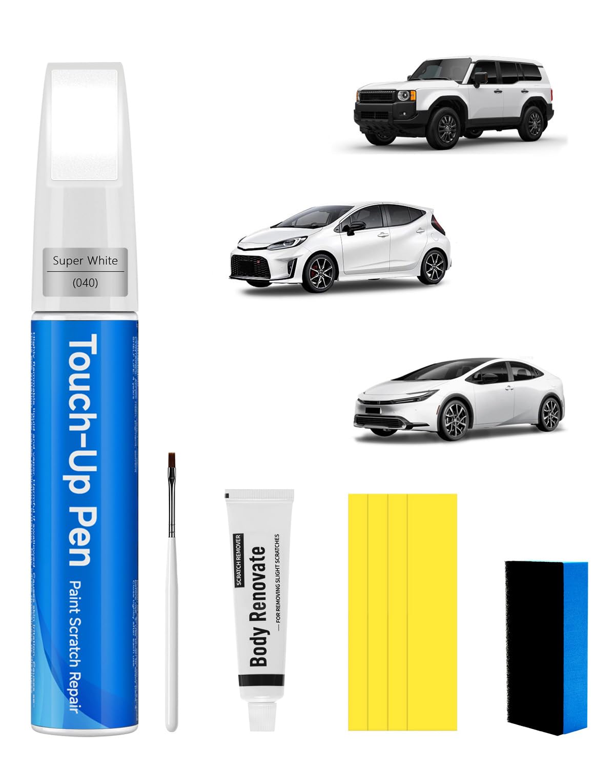 Touch Up Paint Kit with Scratch Repair Wax Exact Match Touch Up Paint Kit with Scratch Repair Wax Car Paint (for Toyota, Super W