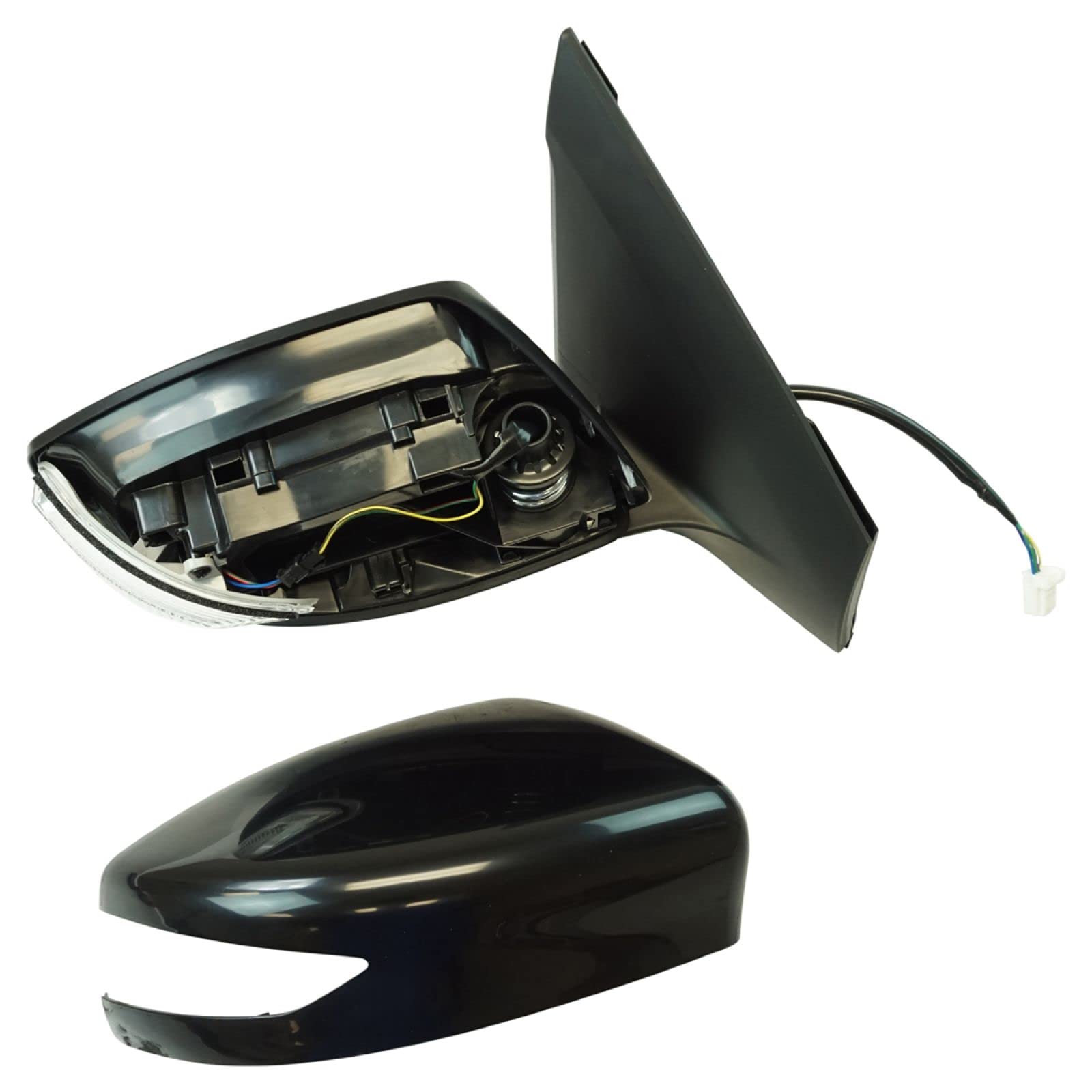 Exterior Power Turn Signal Mirror Black Smooth Rh Passenger Side For Sentra