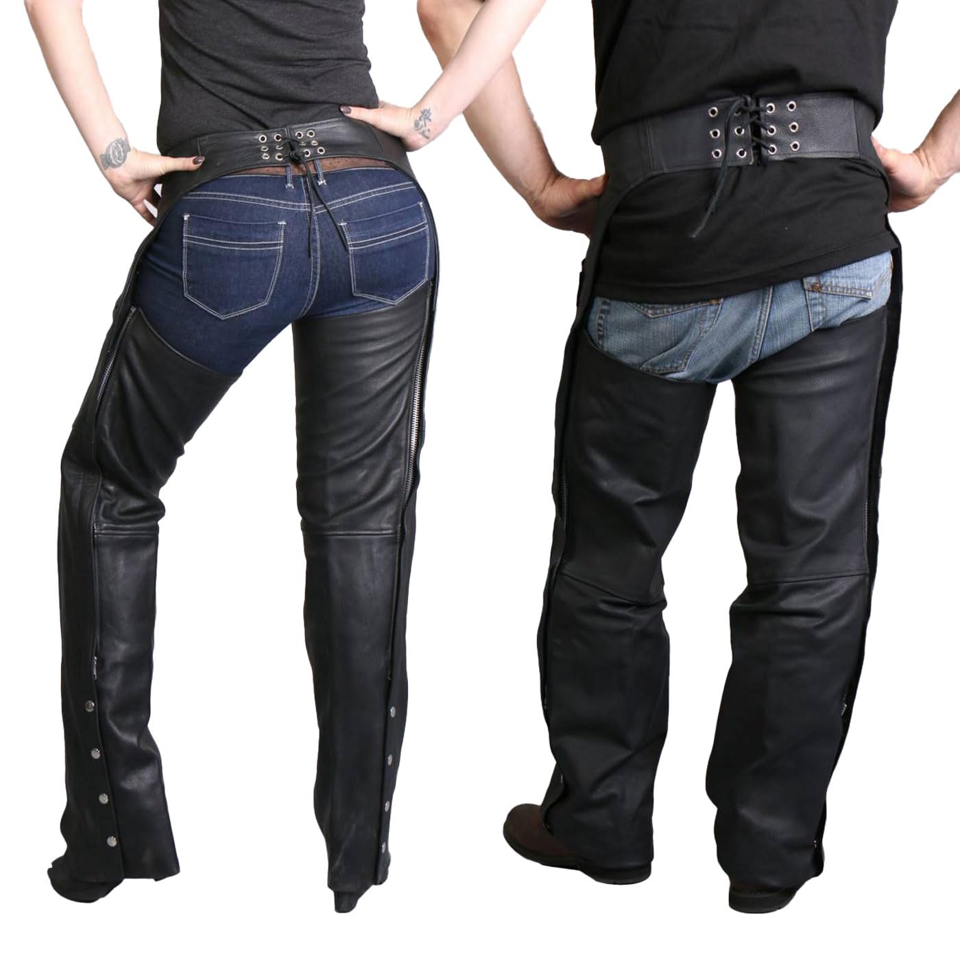 Hot Leathers Unisex Adult Unisex,Riding,Protection,Classic Powersports-Protective-Chaps, Black, Medium US